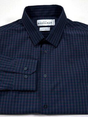 Mizzen Main Leeward L Trim Fit Multi-Color Check Long Sleeve Button Front ShirtB